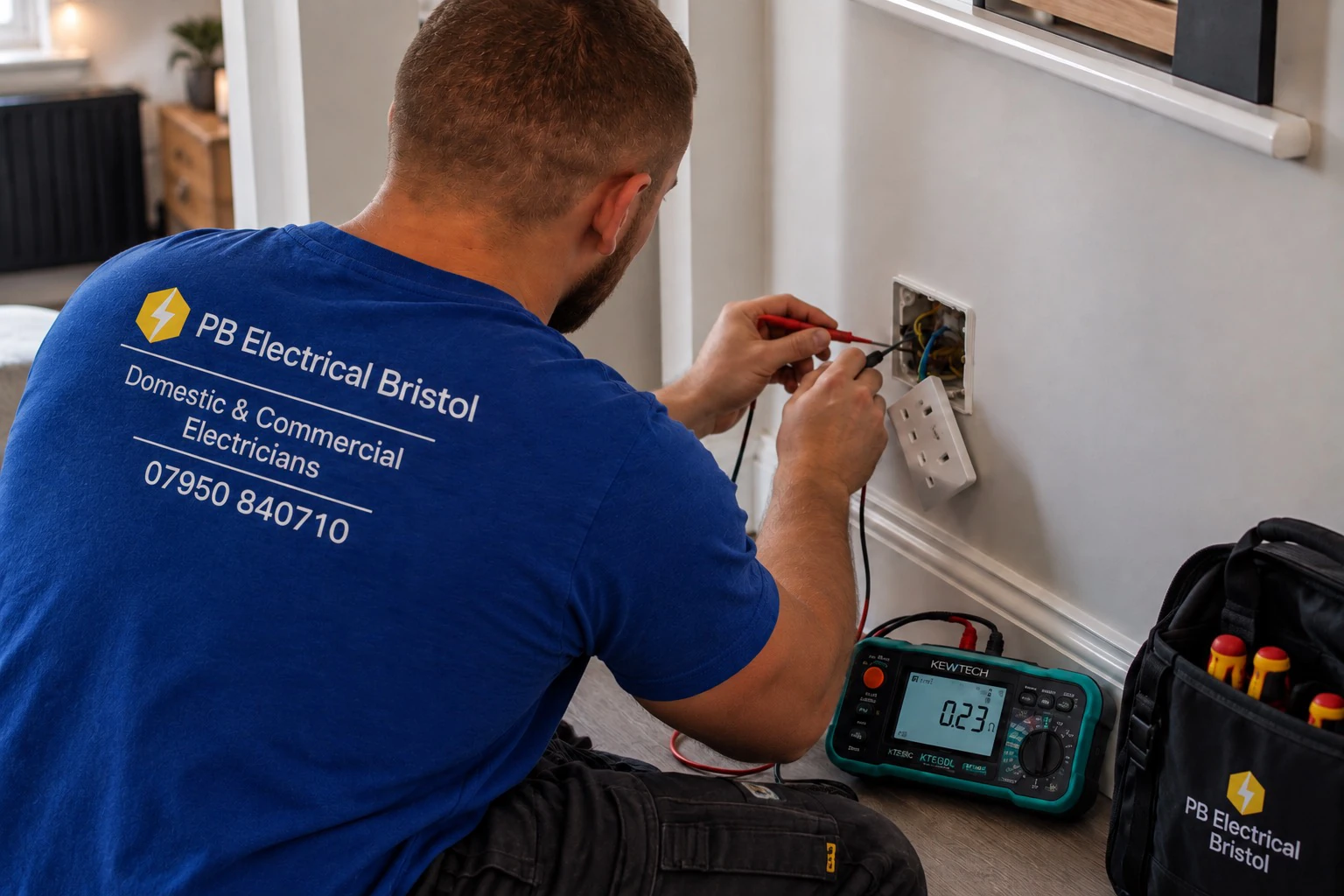 Electrical testing at a socket
