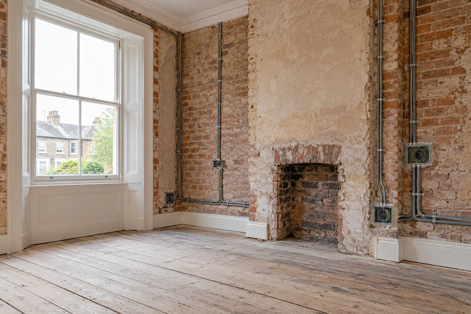 First-fix electrical planning in a room under renovation