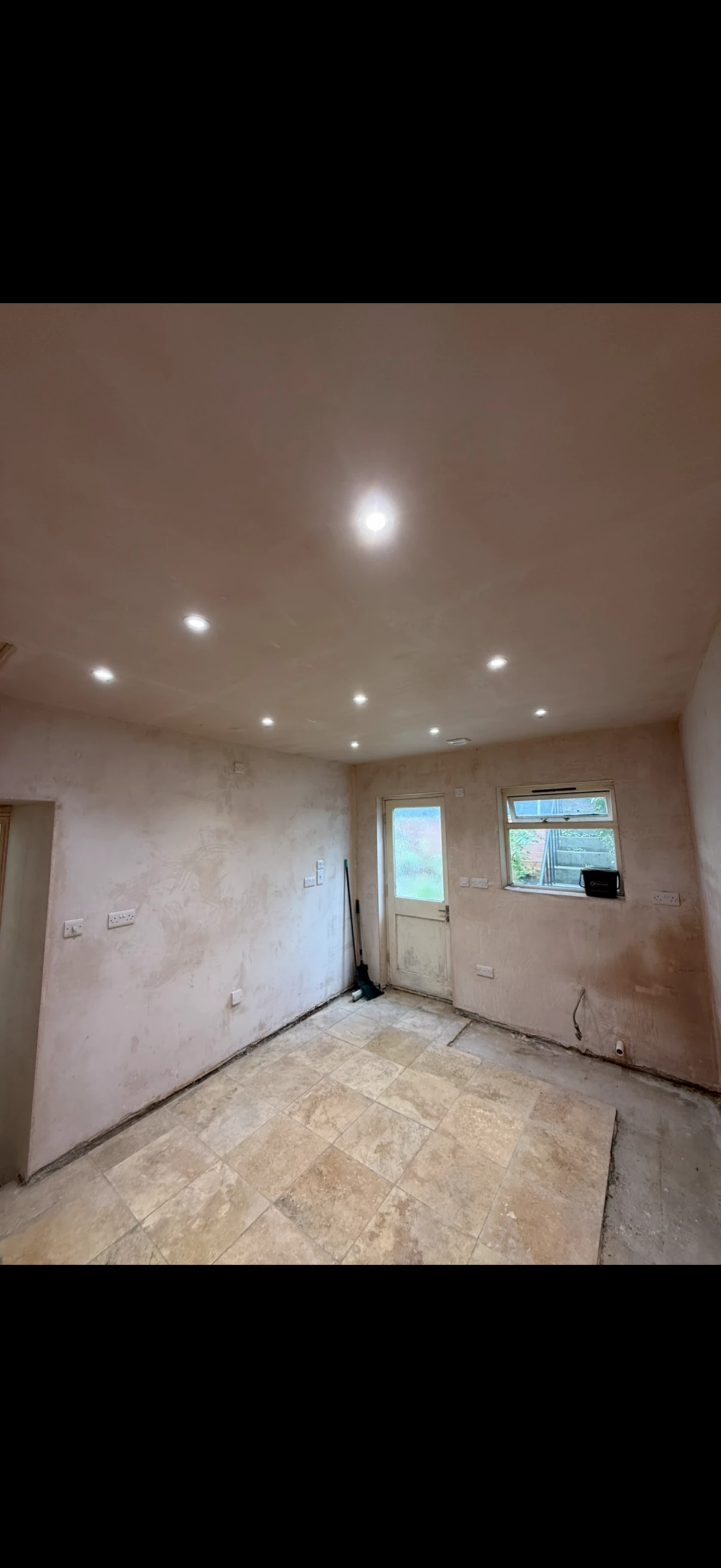 Kitchen rewiring following damp-proofing works